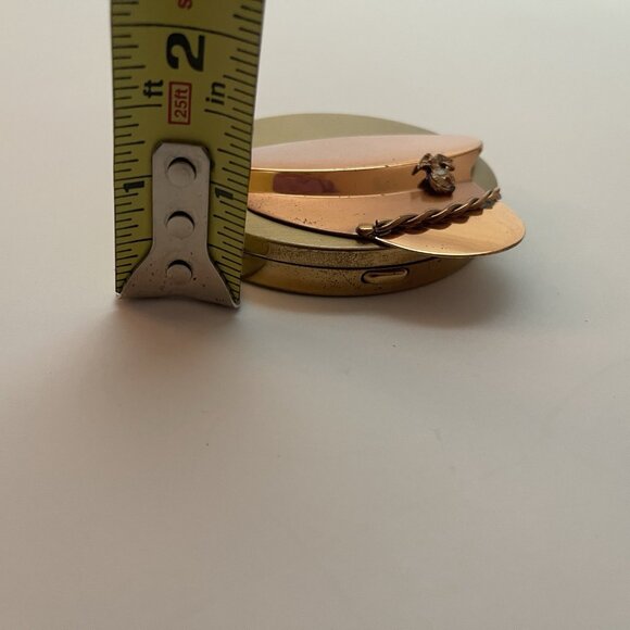 Vintage Sweetheart Compact WW2 Era USMC Military Hat Copper Brass Marines - Picture 6 of 16